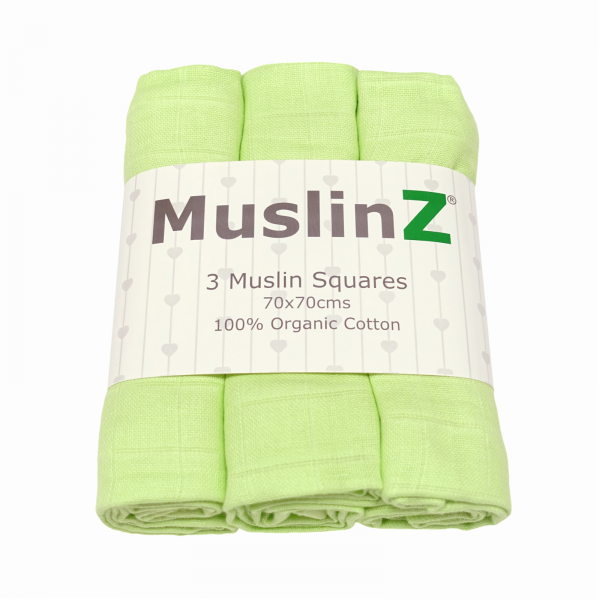 green 100% organic cotton muslins