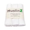 white 3 pack 100% organic cotton muslins