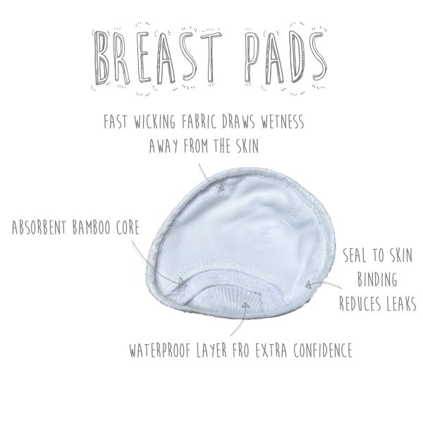 Teardrop Reusable Bamboo Breast Pads & Wet Bag