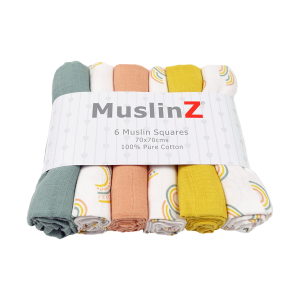MuslinZ pure cotton 70 x 70cm squares 6 pack
